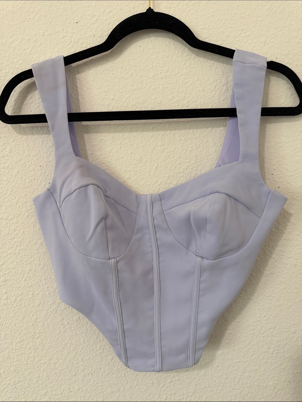 Lavender Sculpted Bustier Crop Top